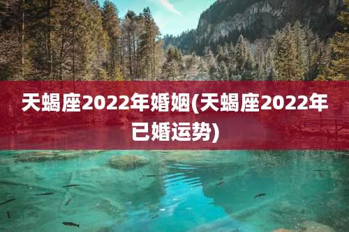 天蝎座2022年婚姻(天蝎座2022年已婚运势)