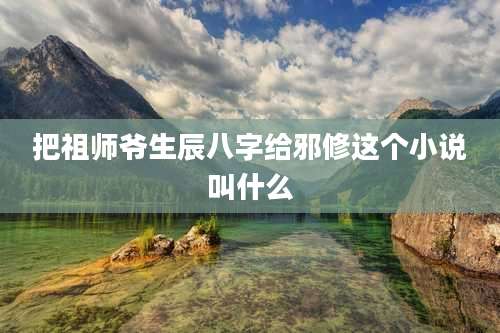 把祖师爷生辰八字给邪修这个小说叫什么