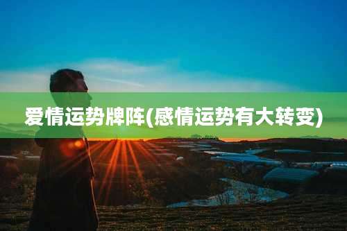 爱情运势牌阵(感情运势有大转变)