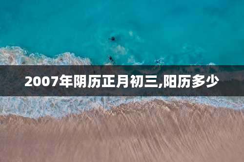 2007年阴历正月初三,阳历多少