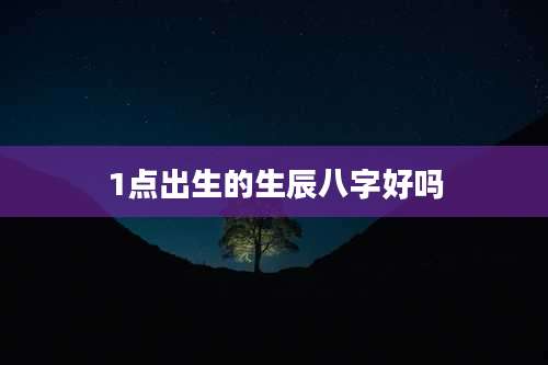 1点出生的生辰八字好吗