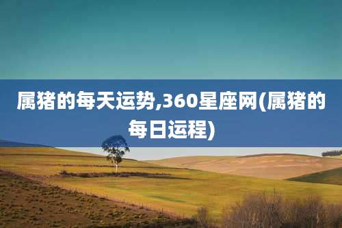 属猪的每天运势,360星座网(属猪的每日运程)