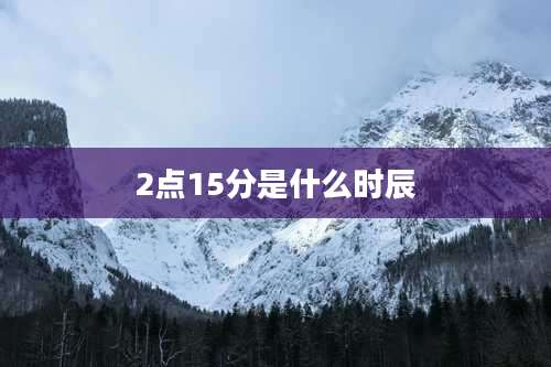 2点15分是什么时辰