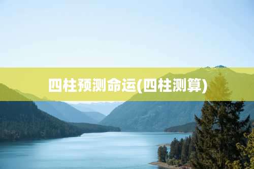 四柱预测命运(四柱测算)