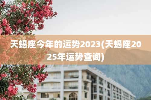 天蝎座今年的运势2023(天蝎座2025年运势查询)