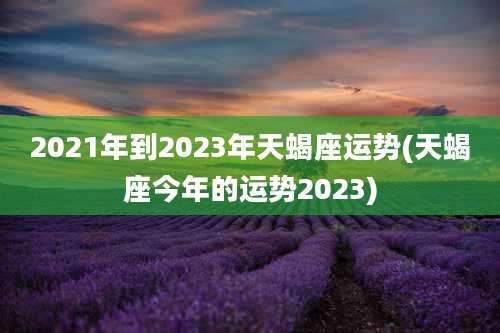 2021年到2023年天蝎座运势(天蝎座今年的运势2023)