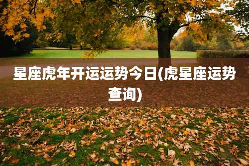 星座虎年开运运势今日(虎星座运势查询)