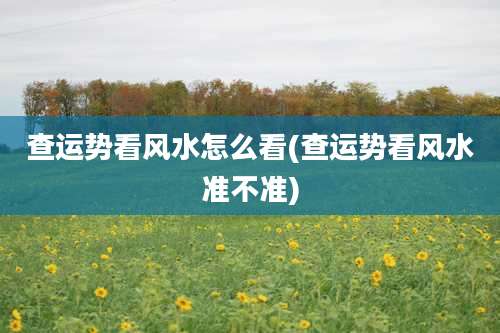 查运势看风水怎么看(查运势看风水准不准)