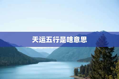 天运五行是啥意思