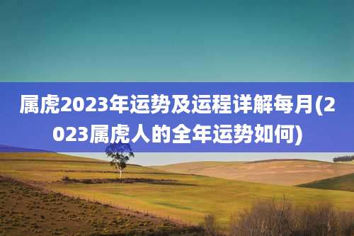 属虎2023年运势及运程详解每月(2023属虎人的全年运势如何)