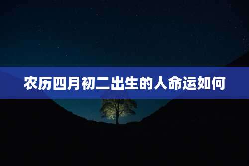 农历四月初二出生的人命运如何