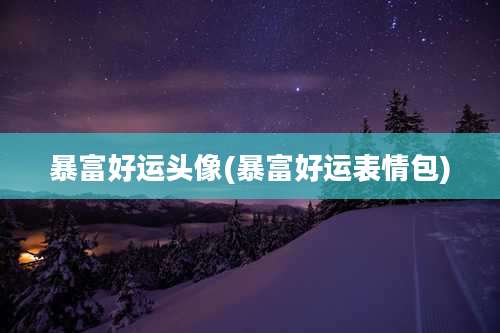 暴富好运头像(暴富好运表情包)