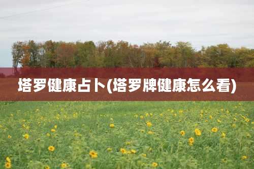 塔罗健康占卜(塔罗牌健康怎么看)