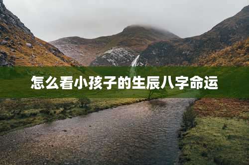 怎么看小孩子的生辰八字命运