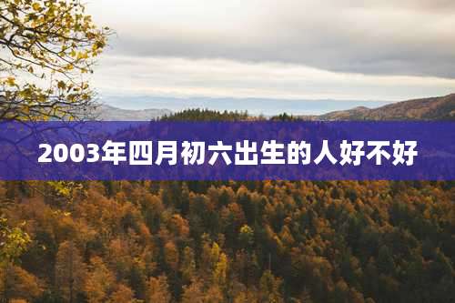 2003年四月初六出生的人好不好