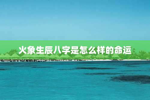 火象生辰八字是怎么样的命运