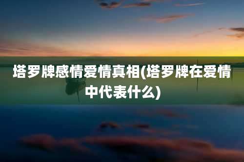 塔罗牌感情爱情真相(塔罗牌在爱情中代表什么)