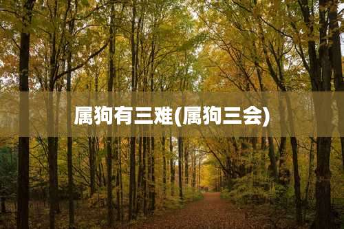 属狗有三难(属狗三会)