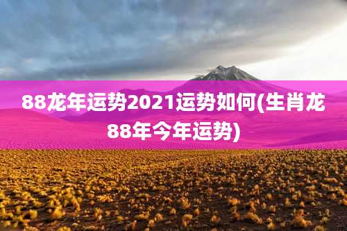88龙年运势2021运势如何(生肖龙88年今年运势)