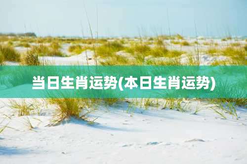 当日生肖运势(本日生肖运势)