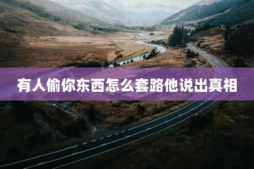有人偷你东西怎么套路他说出真相