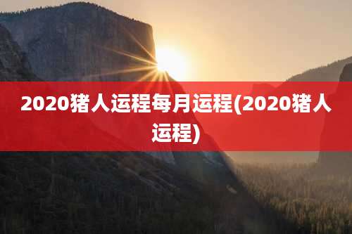 2020猪人运程每月运程(2020猪人运程)