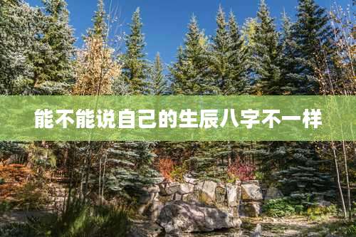 能不能说自己的生辰八字不一样