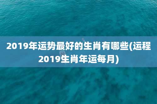 2019年运势最好的生肖有哪些(运程2019生肖年运每月)