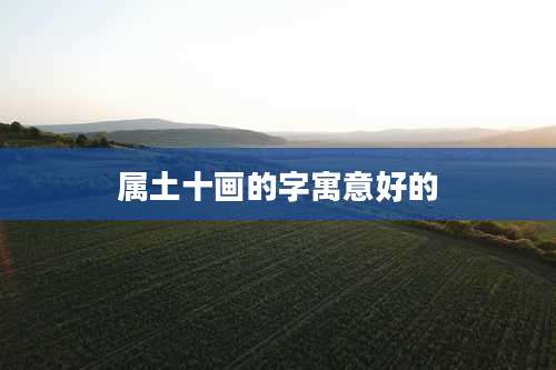 属土十画的字寓意好的