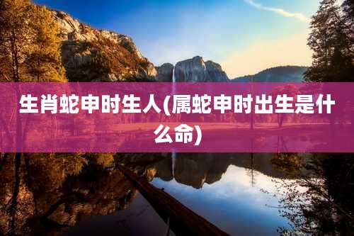 生肖蛇申时生人(属蛇申时出生是什么命)