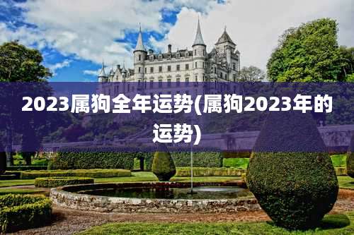 2023属狗全年运势(属狗2023年的运势)