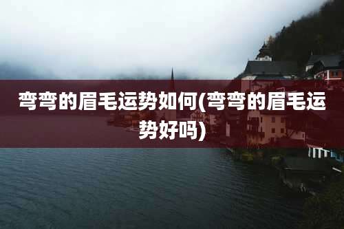弯弯的眉毛运势如何(弯弯的眉毛运势好吗)