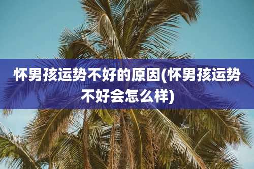 怀男孩运势不好的原因(怀男孩运势不好会怎么样)
