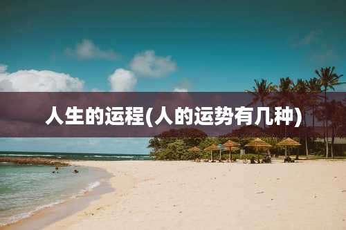 人生的运程(人的运势有几种)