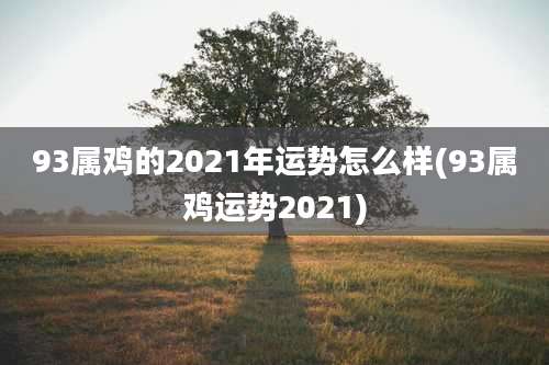 93属鸡的2021年运势怎么样(93属鸡运势2021)