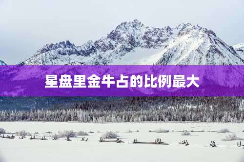 星盘里金牛占的比例最大