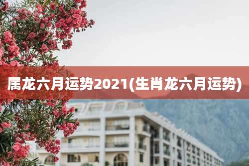 属龙六月运势2021(生肖龙六月运势)