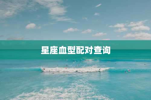 星座血型配对查询