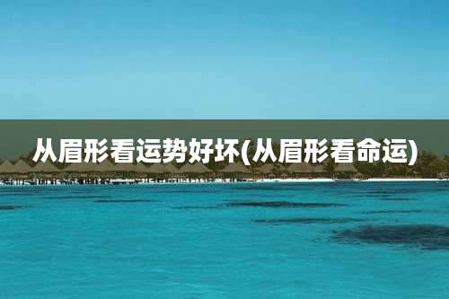 从眉形看运势好坏(从眉形看命运)