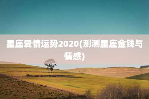 星座爱情运势2020(测测星座金钱与情感)