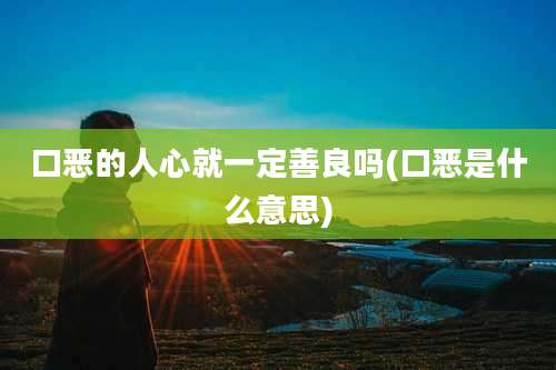 口恶的人心就一定善良吗(口恶是什么意思)
