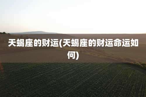 天蝎座的财运(天蝎座的财运命运如何)