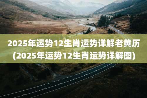 2025年运势12生肖运势详解老黄历(2025年运势12生肖运势详解图)