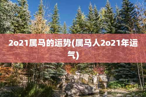 2o21属马的运势(属马人2o21年运气)