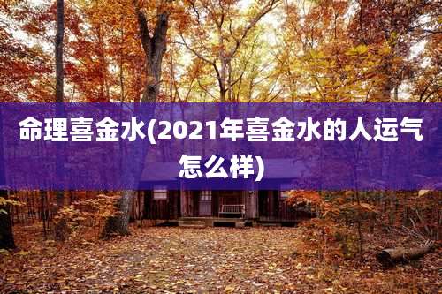 命理喜金水(2021年喜金水的人运气怎么样)