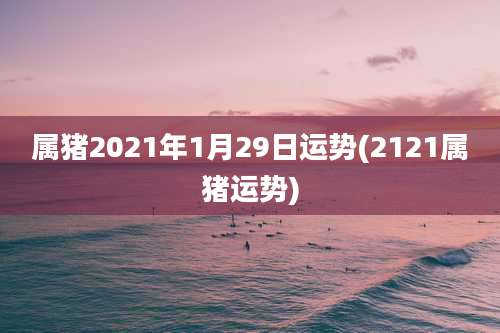 属猪2021年1月29日运势(2121属猪运势)