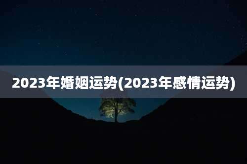2023年婚姻运势(2023年感情运势)