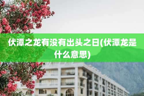 伏潭之龙有没有出头之日(伏潭龙是什么意思)