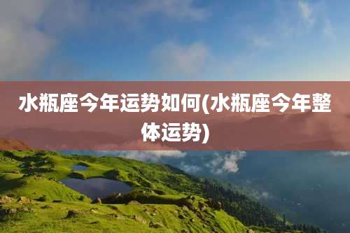 水瓶座今年运势如何(水瓶座今年整体运势)