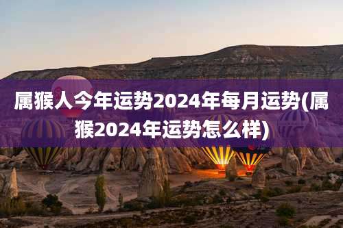 属猴人今年运势2024年每月运势(属猴2024年运势怎么样)